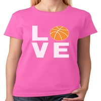 Teestars - Ljubavna košarka - Ideja poklona za košarkaške ventilatore Cool Women Majica Srednja ružičasta