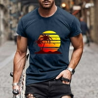 SDJMA MENS Hipster Hip Hop Sve preko grafičke majice Longline Majica Ležerni okrugli vrat 3D digitalni