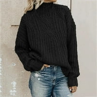 Smihono Twist pleteni kratki džemperi za žene Turtleneck Fashion Dame Dukselje vrhovi labave ležerne
