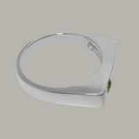 Britanci izrađeni čvrsti sterling srebrni prirodni peridot muški prsten za mins - Opcije veličine -
