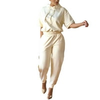 Hwmodou ženske odijele pune boje dugih rukava i pantalone Ljetna odjeća staze labavi fit dečko prevelizirani