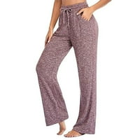 Ženske joge hlače široke ležaljke sa džepovima sa džepovima za crtanje labavih pantalona sa dugim vježbama