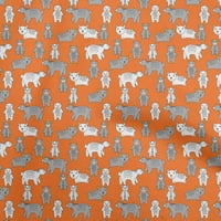 Onuone viskoznog dresa narančasta tkanina životinjska tkanina za šivanje tiskane zanata tkanine pored