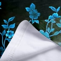 Bazyrey Womens V-izrez Ženski kratki rukav Graphic Print Polovina Posuvremene majice Tunic Blue XL