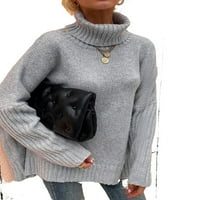 Ženski džemperi Ležerne prilike sa visokim vratom Svijetlo sive S