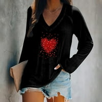 Valentinovo košulje za žene Žene Trendy Ležerni slobodni dan zaljubljenih Ispis pulover u pulover sa pulovernom rukom V m