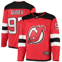 Muška fanatika brendirana Nikita Gusev Red New Jersey Devils Home Breakeway Breaway Breey