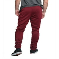 -Style USA muške hip hop tanke fit staklene hlače - atletski jogger segmed - Burgundija - 4x-velika