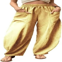 Dabuliu ženske ljetne hlače visoke struke lagane pantalone široke noge duge ravne labave pantalone