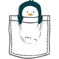 Džep Penguin Juniori Bijeli grafički tee - Dizajn od strane ljudi XL