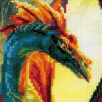 Balyfovin PT - Forest Dragon - Brojani Cross Stitch Kit Zweigart 14ct Aida sa unaprijed tiskanim pozadinskim bojama