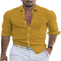 Prednjeg swwalk bluza lapel majice za majice dolje niz majica majica s dugim rukavima Khaki XS