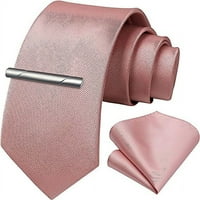 Veze za muškarce Čvrsta boja tkane kravate i džepne kvadratne kravate za isječak Postavlja poslovna