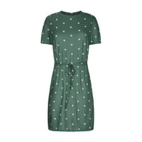 Žene ljetne kratkih rukava Torbe Dress Tie-Dye Cvjetni print Office Rad Ležerne prilike džepova Tie Struk mini haljine