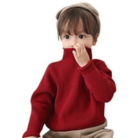 Pedort Toddler Girls Turtleneck Prevelizirani džemper pulover Dukseri Ležerne prilike dugih rukava Pleteni Sjećači na vrhu B, 110