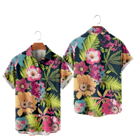 Cvijeće Havajska košulja za muškarce Dječaci 3D Crtani film Dječji košulja za mušku bluzu na plaži,