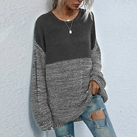 Cuhas ženske modne džempere za žene plus veličine srednjeg duljine labavo okrugli vrat pulover Lazy