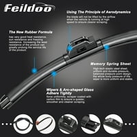 Feildoo 22 + 20 oštrice brisača vjetrobranskog stakla Fit za Ford Contour + Premium hibridna zamjena za prednji prozor za prozor za automobile, set od 2