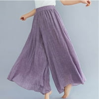 TUPHREGYOW ženske pamučne pantalone čišćenje širokih nogu labave hlače prozračne klasične trendy visoke