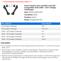 Prednja kontrolna ruka i kuglični zglobni komplet - kompatibilan sa - Dodge Challenger 2010