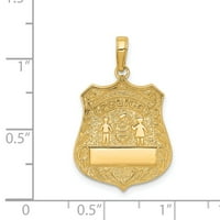 14K Gold Veliki policijski znački privjesak