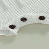 Qinghua novorođenčad dječak Dječak pletene kratke hlače Čvrsto kolor elastični nacrtajući struk Crochet Pantie casual odijelo bijeli 0- mjeseci