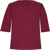 Yyeselk ženske bluze za rad profesionalni kvadratni rukavi za vrat Tunic vrhovi modni čista boja ukras