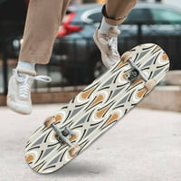 Skate ploča za početnike bešavne geometrijske sive 31 x8 javorov dvostruki udarci kompletni skejteboards