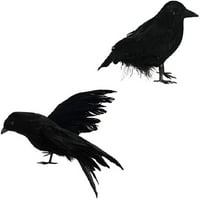 Crni LifeSize Raven Movie Prop Lažna vrana Halloween Lov Decor ptice