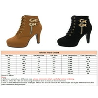 Prednji moću Ženske čizme za gležnjeve Visoke pete čizme Platform Stiletto Boot Office patentne cipele