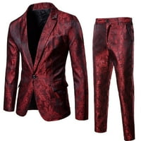 Outfmvch duksevi za muškarce Slim 2-komadno odijelo Blazer Business Wedding Party Jacket & Hlače Ženske