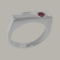 Britanci napravio 9k bijeli zlatni originalni prirodni ružičasti turmalinski muški prsten - Opcije veličine