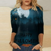 Ersazi dugih rukava ženska moda Halloween Print pulover okrugli vrat dugih rukava casual top u klirensu