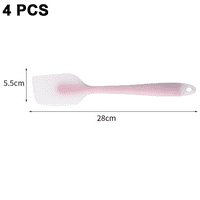 Silikonska lopatična set - silikonska spatula otporna na toplotu sa jezgrom od nehrđajućeg čelika - non štap gumene spatule kuhinjski pribor - ružičasta