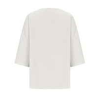 Stamzod dame Ljetni vrhovi i bluze Modni ležerni ispis V-izrez kratki rukav labav majica pulover odozgo