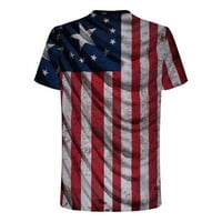 Ženski ljetni vrhovi Dan nezavisnosti Majica Okrugli vrat Casual Short rukava Amerika Zastava zapisa
