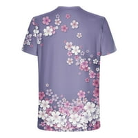 Zermoge Bluzes Majice za muškarce na čišćenju Prodaja Men Casual Okrugli vrat Cvijet 3D digitalni ispis Pulover Fitness Sports Short rukavi majica