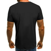 Hoksml Muške vježbe, muške majice 3D nerezavirani sažetak Print kratki rukav okrugli vrat Modni casual