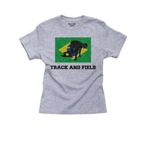 Brazil Olimpic - Track & Field - Zastava - Silhouette Boy's Pamučna majica za mlade