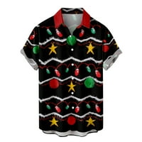 Stamzod Muški Božić Santa Claus Casual Button Hawaii Majica Zazor Prodaja novih ljeta 3D tiskane majice na plaži s kratkim rukavima s džepom Muška odjeća 4xl