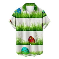Uskršnje košulje za muškarce Smiješno uskršnje jaja Ispiši gumb dole niz majicu kratkih rukava Havajska