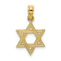 Jewels 14k Žuta zlatna zvijezda Davida ugraviranog - jevrejski privjesak