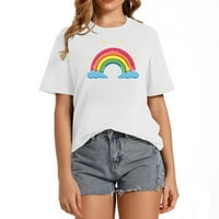 Slatka Rainbow Modni grafički majica za žene - Slatka majica kratkih rukava za Ljetne duge Lover poklone