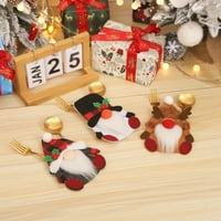 Pontos Božićni pribor za jelo pokrovite Gnome Dojt lutke s božićnim elementom Izdržljivi elegantni pribor