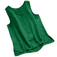 Ženski ljetni vrhovi Žene bez rukava Casual Custo okrugli dekolte Košulje Green L