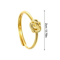 Prstenovi za žene s srebrnim prstenom ženski jednostavni prsten temperament Otvoreni prsten pogodan