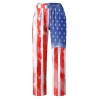Ocivier Ženska dana za nezavisnost Američka zastava Šonice Hlače Baggy Elastična struka pantalona široka
