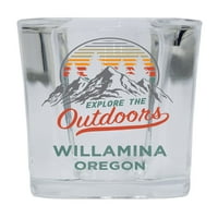 Willamina Oregon Istražite na otvorenom Suvenir Square Square Bany alkoholičari Staklo 4-pakovanje