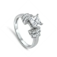 Vaša princeza u boji bijela CZ Solitaire vjenčani prsten sterling srebrni bend ženski veličine 5