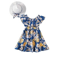 Djevojke Ljeto Tutu haljine Divlja cvjetna uz more haljina na plaži W Streat Hat Toddler Off ramena